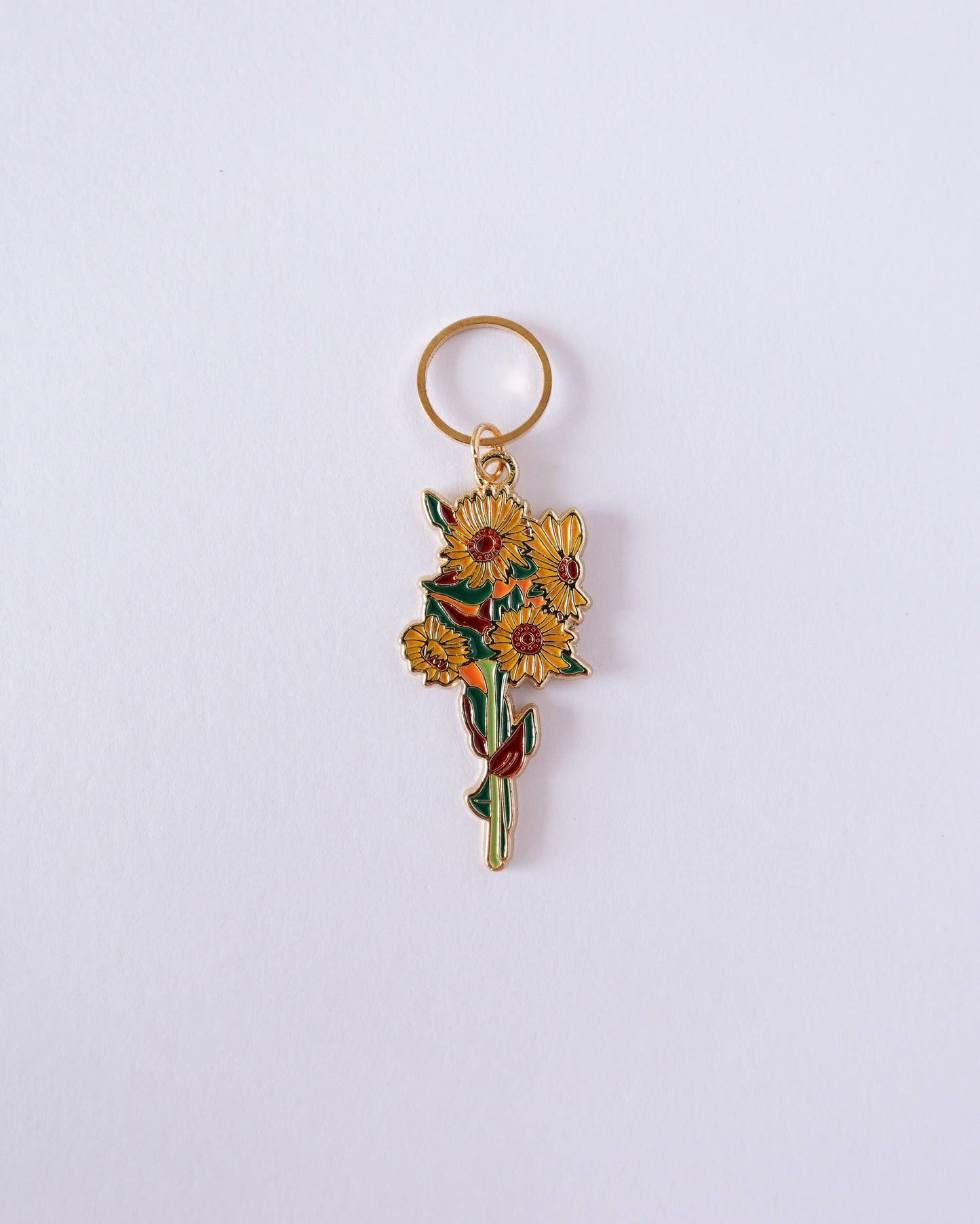 Kuvassa on Hello Kim Floral #2 -kukka -silmukkamerkkisetti (stitch marker).