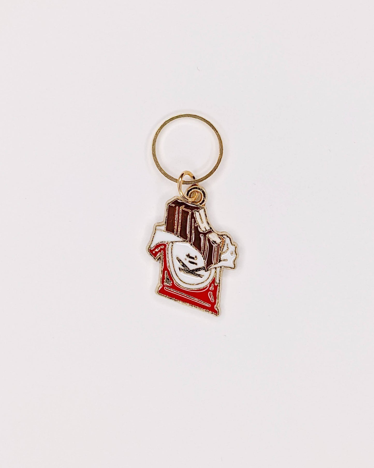 Kuvassa on Hello Kim Junk Food #2 -pikaruoka -silmukkamerkkisetti (stitch marker).