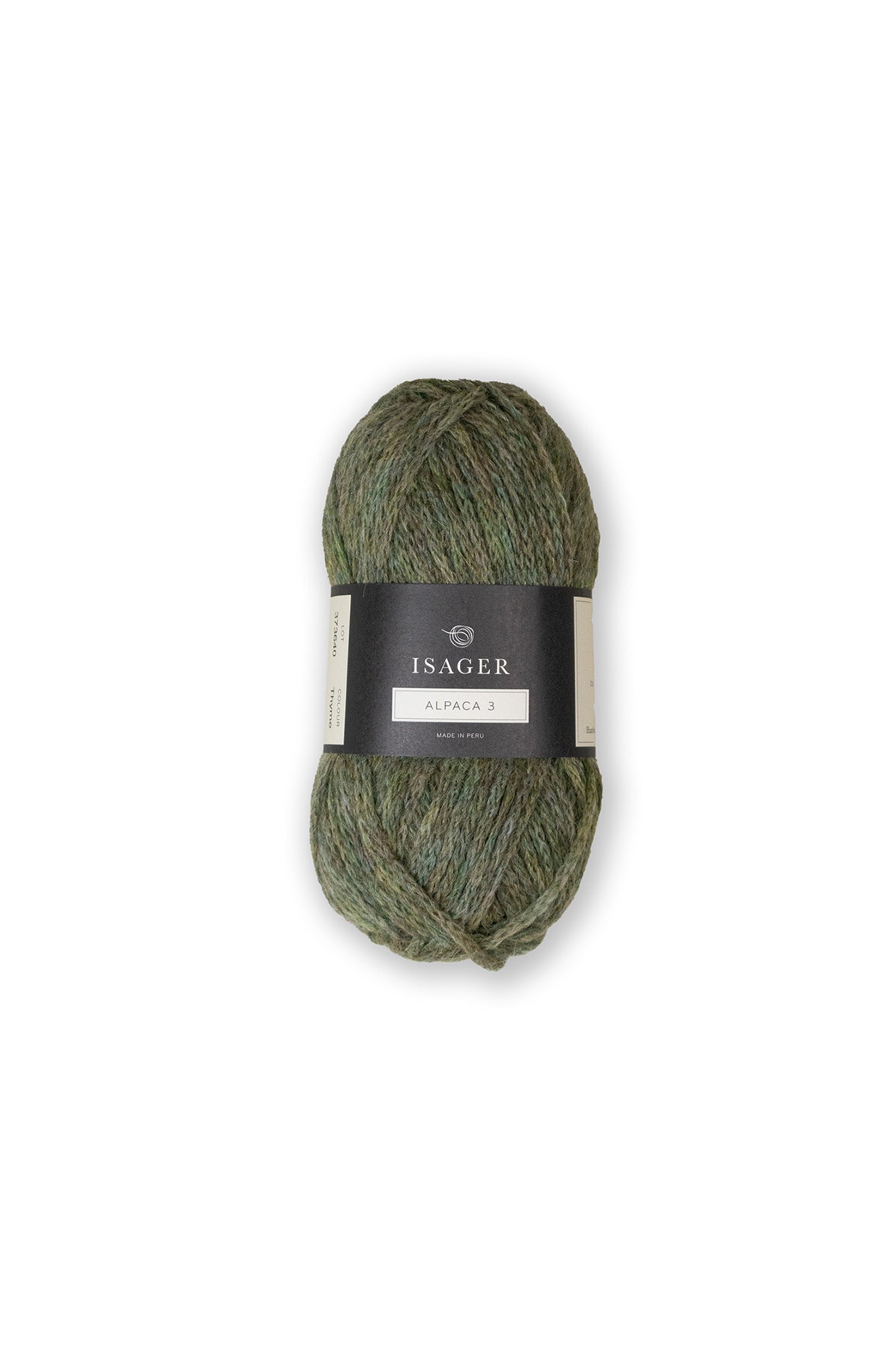 Kuvassa on Isager Alpaca 3 -lanka (yarn) värissä Thyme.
