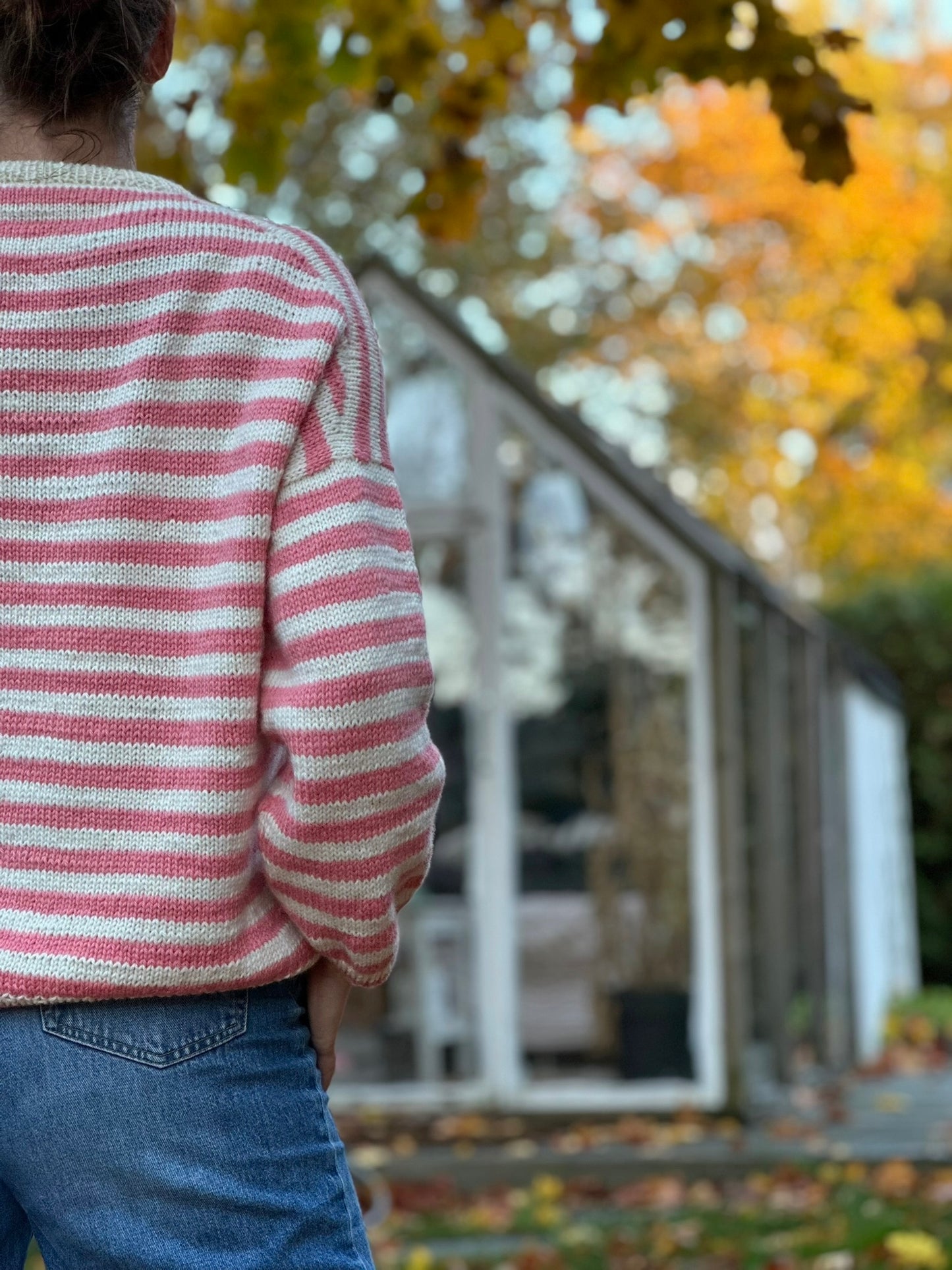 Kuvassa on PetiteKnit Olga Sweater -neuleen ohje.
