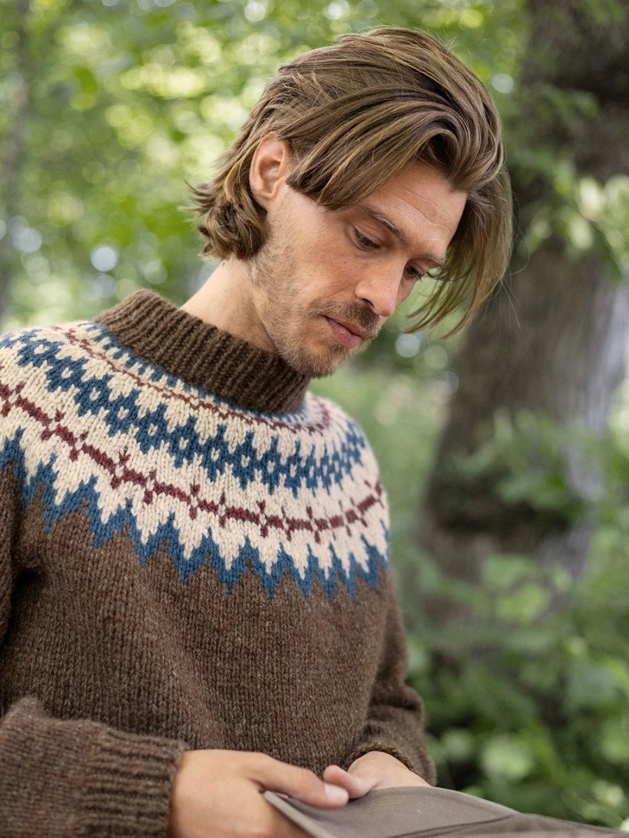 Kuvassa on Sandnes Garn Polar Light Sweater for Men -neuleohje (pattern).