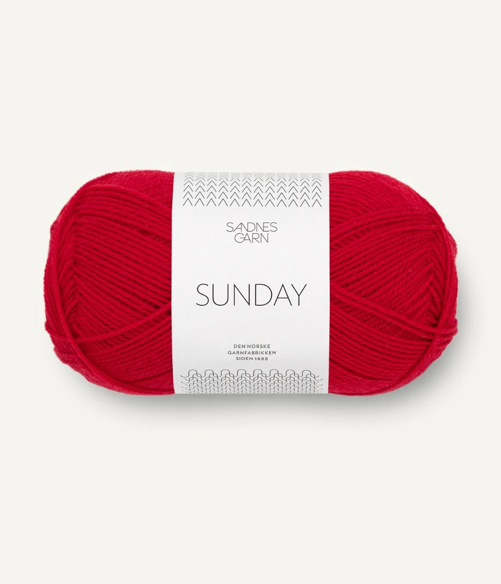 Kuvassa on Sandnes Garn Sunday lanka (yarn) värissä Rod.