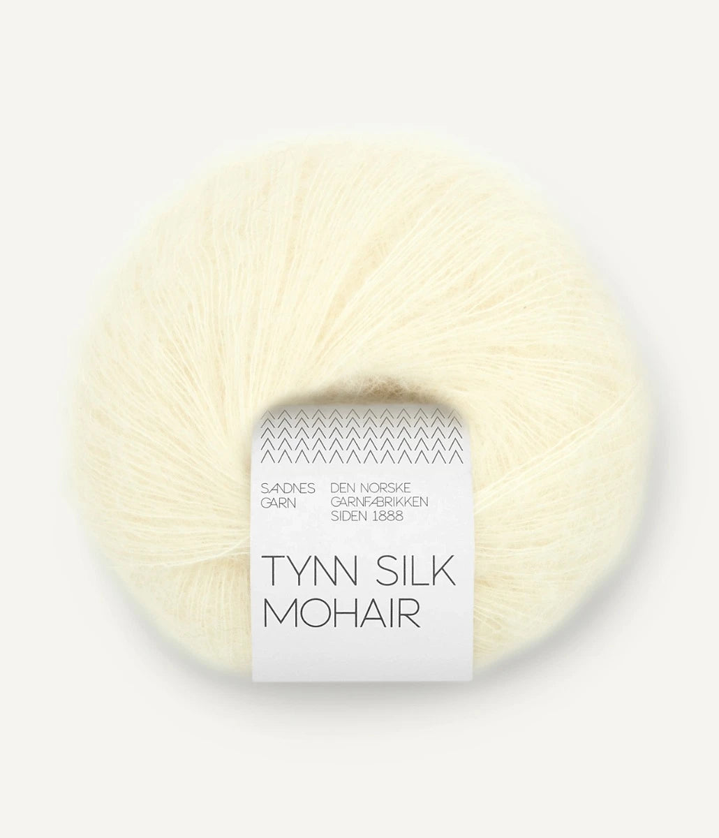 Kuvassa on Sandnes Garn Tynn Silk Mohair -lanka (yarn) värissä Lemon Icing.