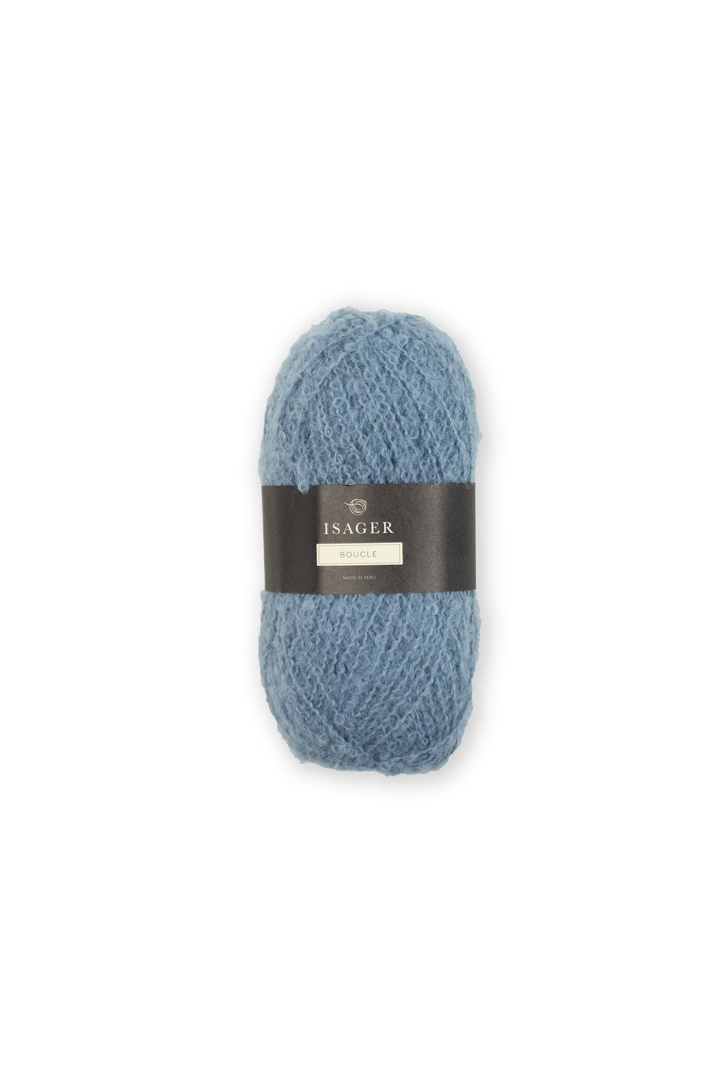Kuvassa on Isager Bouclé -lankakerä (yarn) sävyssä 11.