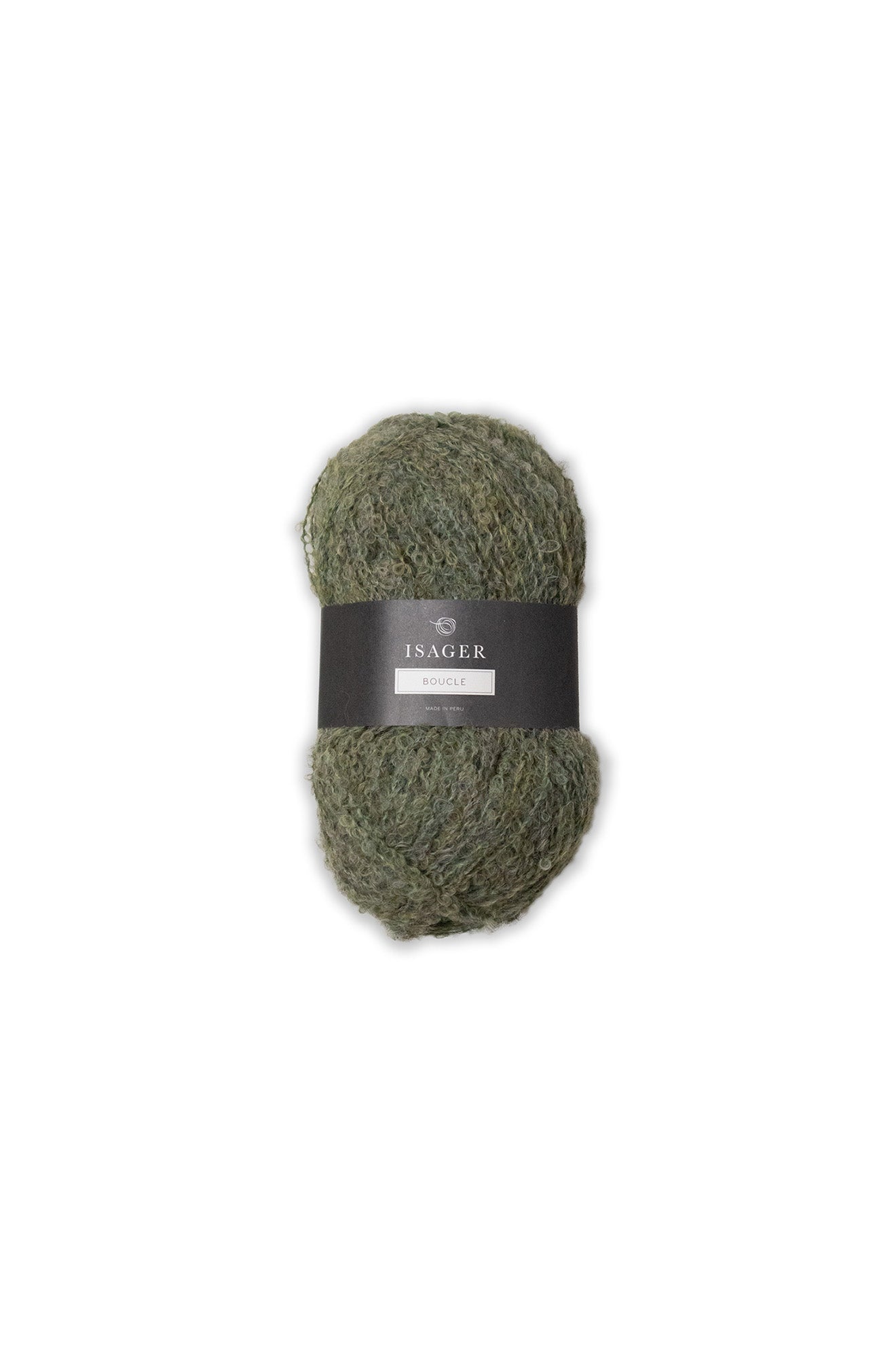 Kuvassa on Isager Bouclé -lankakerä (yarn) sävyssä 23.