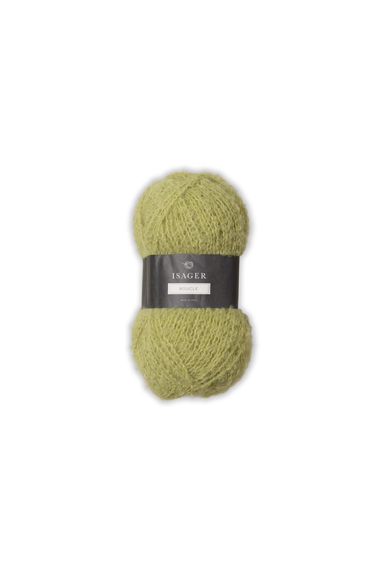 Kuvassa on Isager Bouclé -lankakerä (yarn) sävyssä 29.