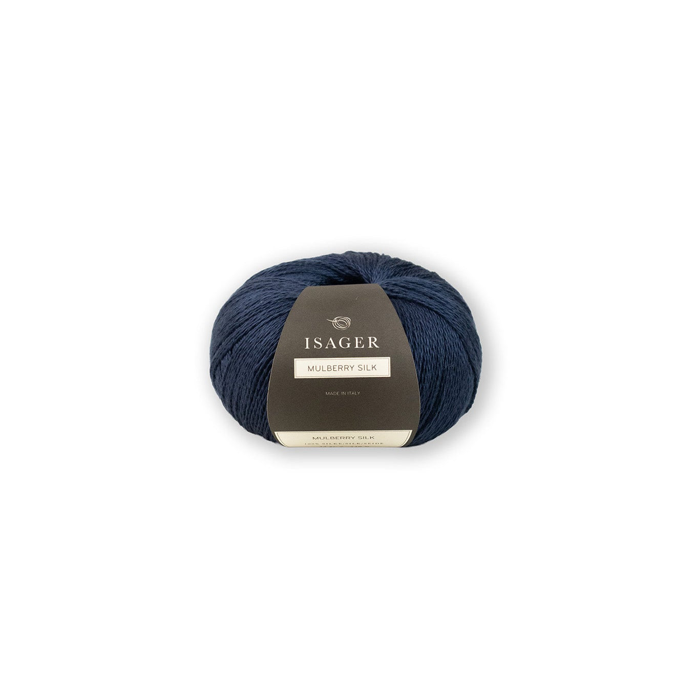 Kuvassa on Isager Mulberry Silk -lanka värissä Navy.