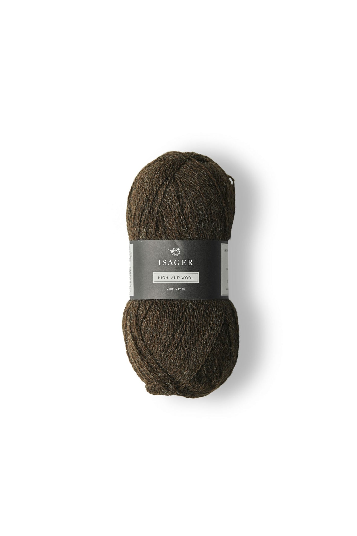 Kuvassa on Isager Highland wool -lankakerä värissä Chocolate.