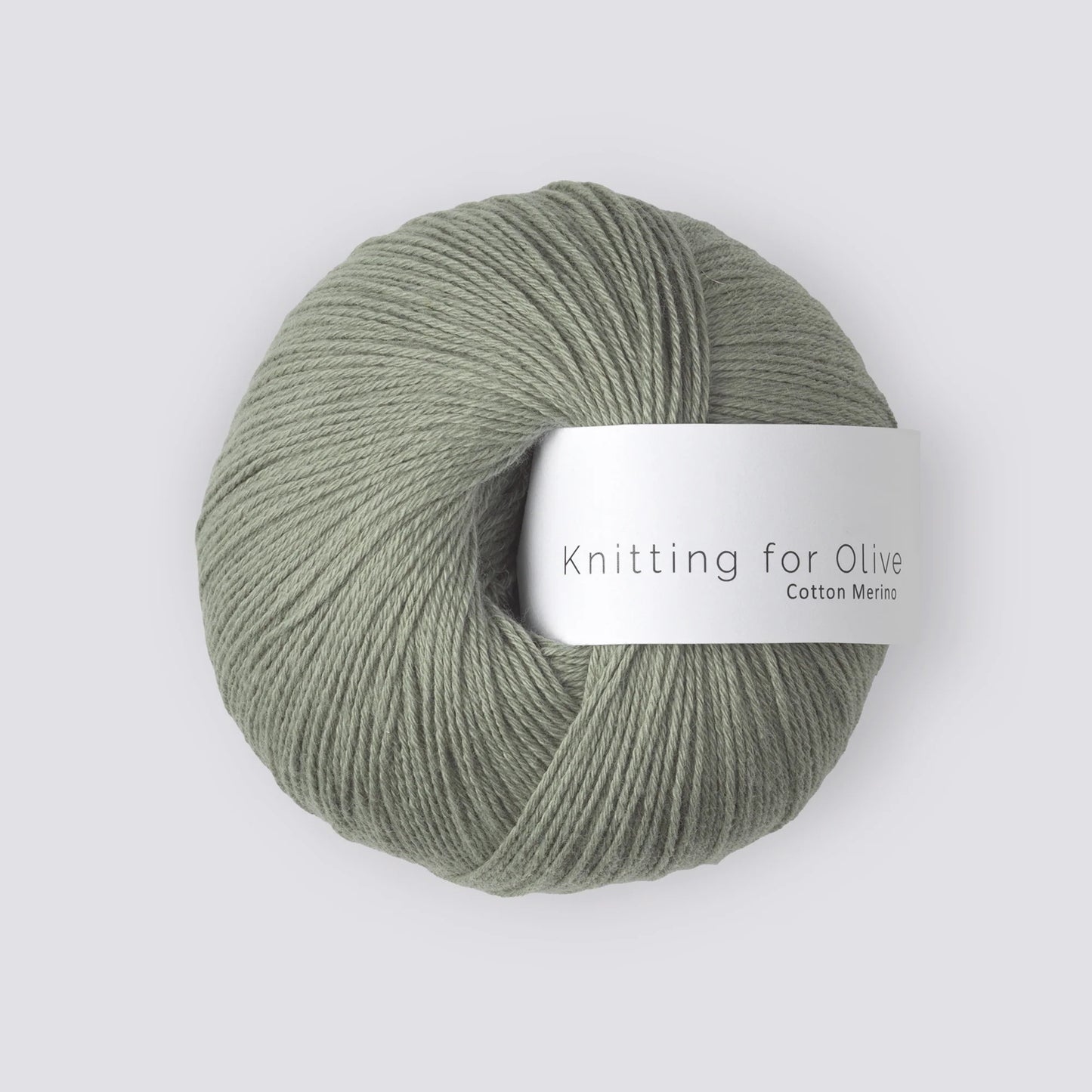 Kuvassa on Knitting for Olive Cotton Merino -lanka värissä Dusty Artichoke.