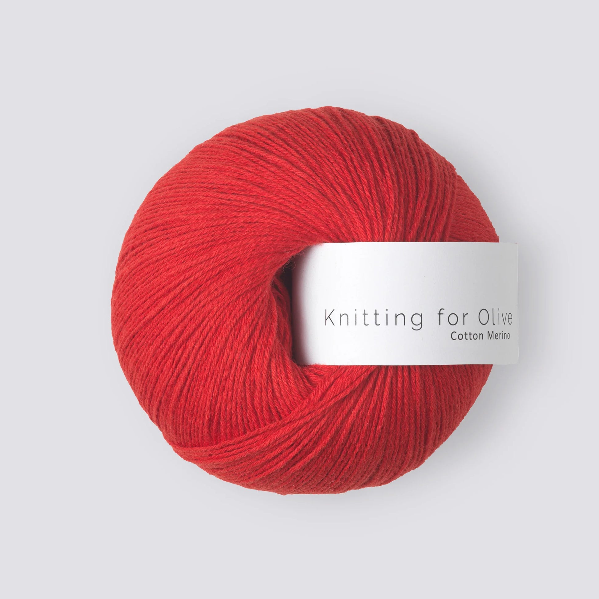 Kuvassa on Knitting for Olive Cotton Merino -lanka värissä Red Currant.