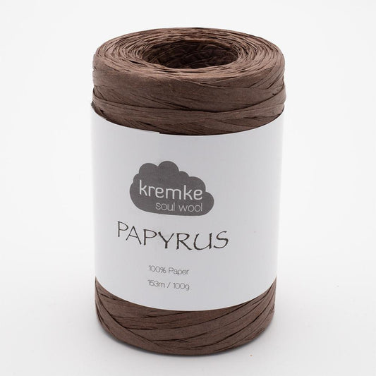 Kuvassa on Kremke Soul Wool Papyrus -paperilanka (yarn) värissä Chocolate.