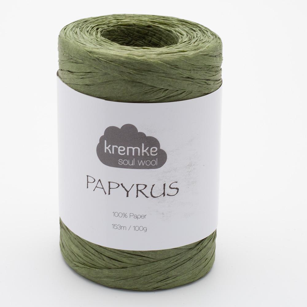 Kuvassa on Kremke Soul Wool Papyrus -paperilanka (yarn) värissä Khaki.