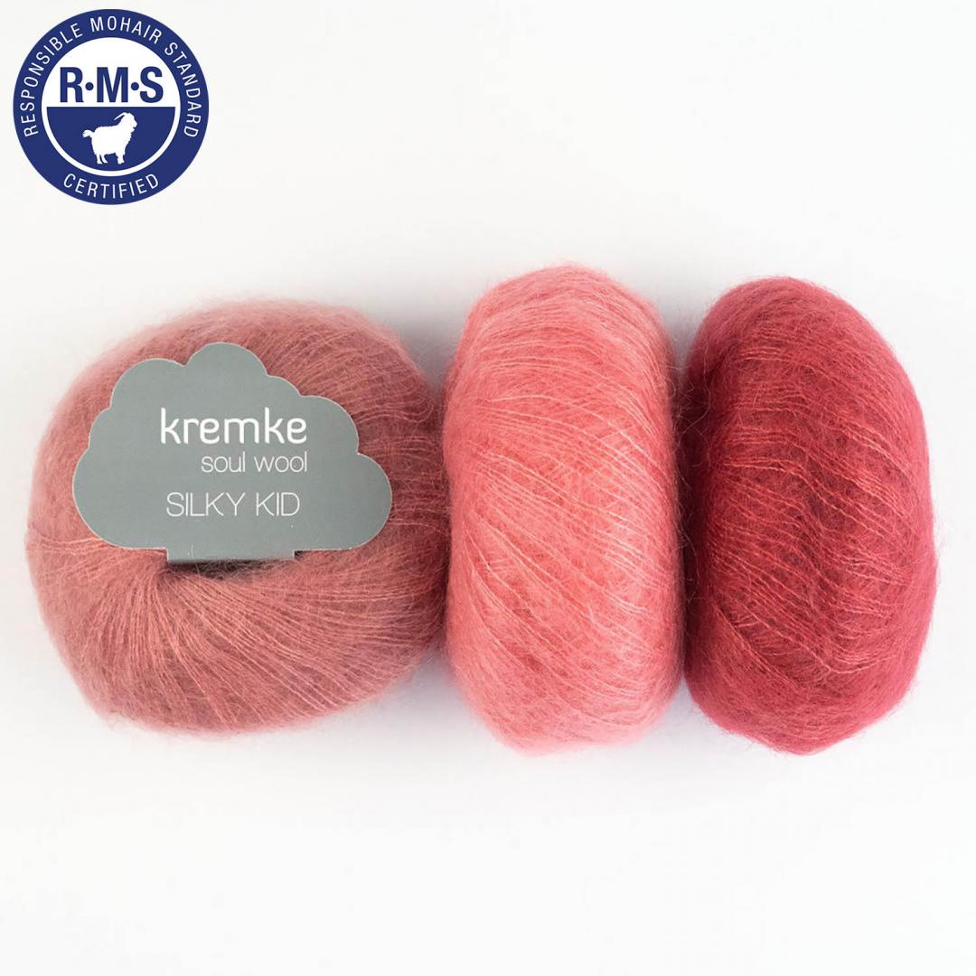 Kuvassa on Kremke Soul Wool Silky Kid RMS -lankoja.