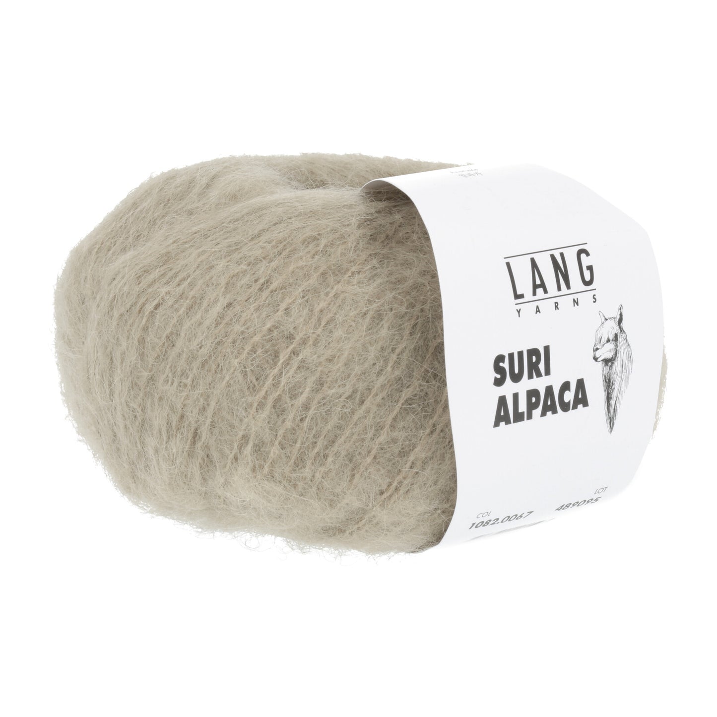 Kuvassa on Lang Yarns Suri-Alpacka -lanka sävyssä 067 beige.