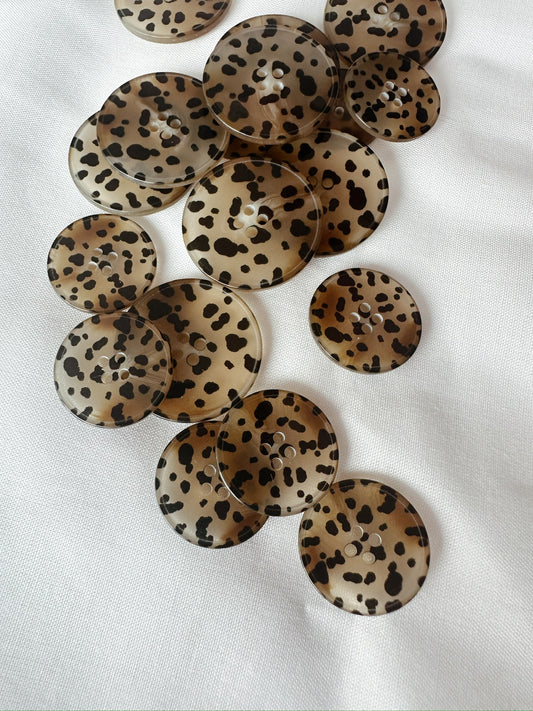 Kuvassa on leopardikuvioisia nappeja (buttons).