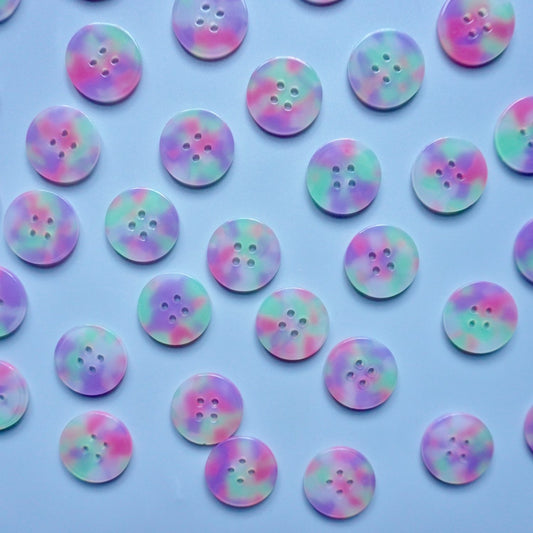 Pigeon Wishes Tie-Dye button set 25 mm