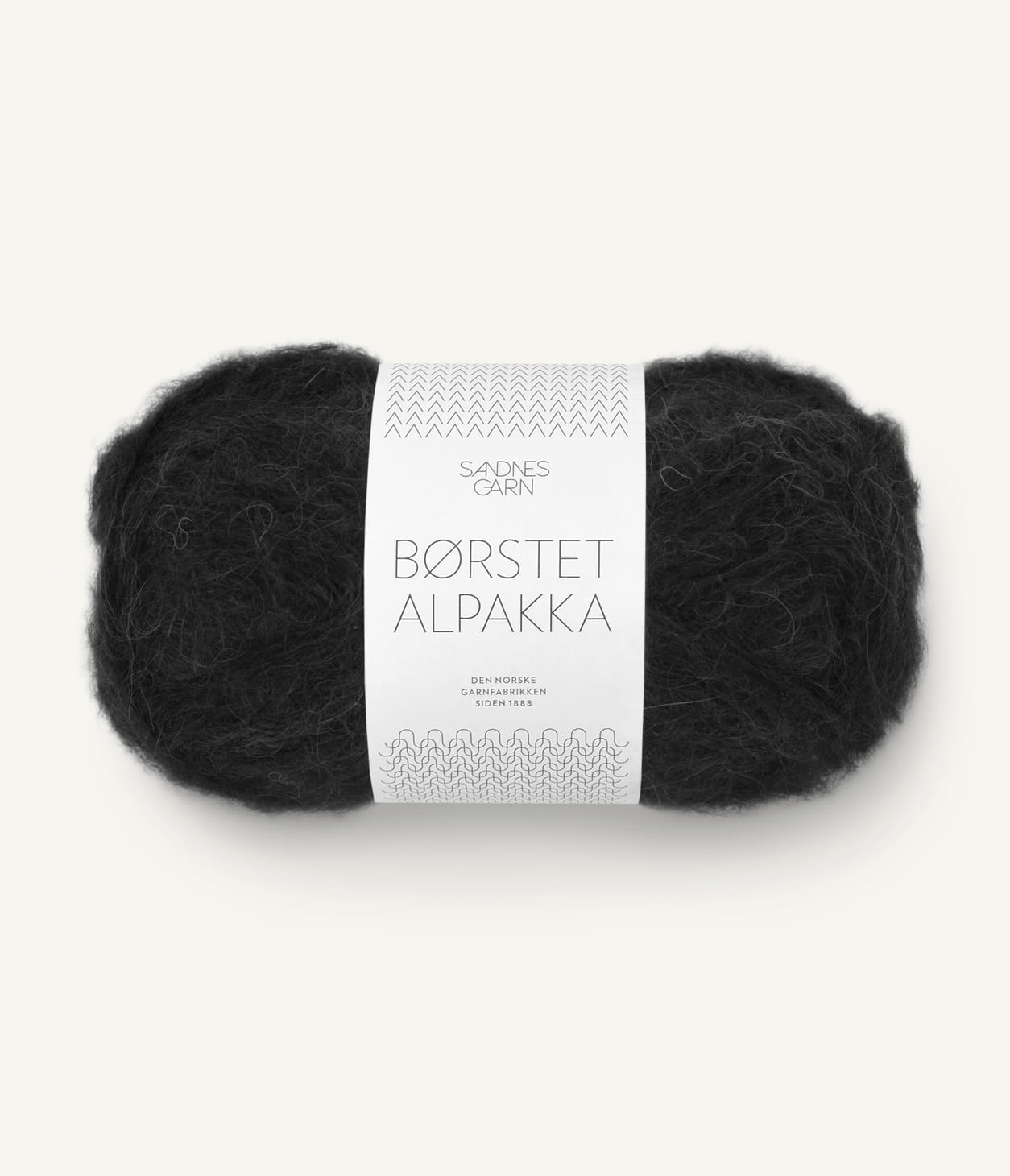 Kuvassa on Sandnes Garn Børstet Alpakka -lanka (yarn) värissä Svart.