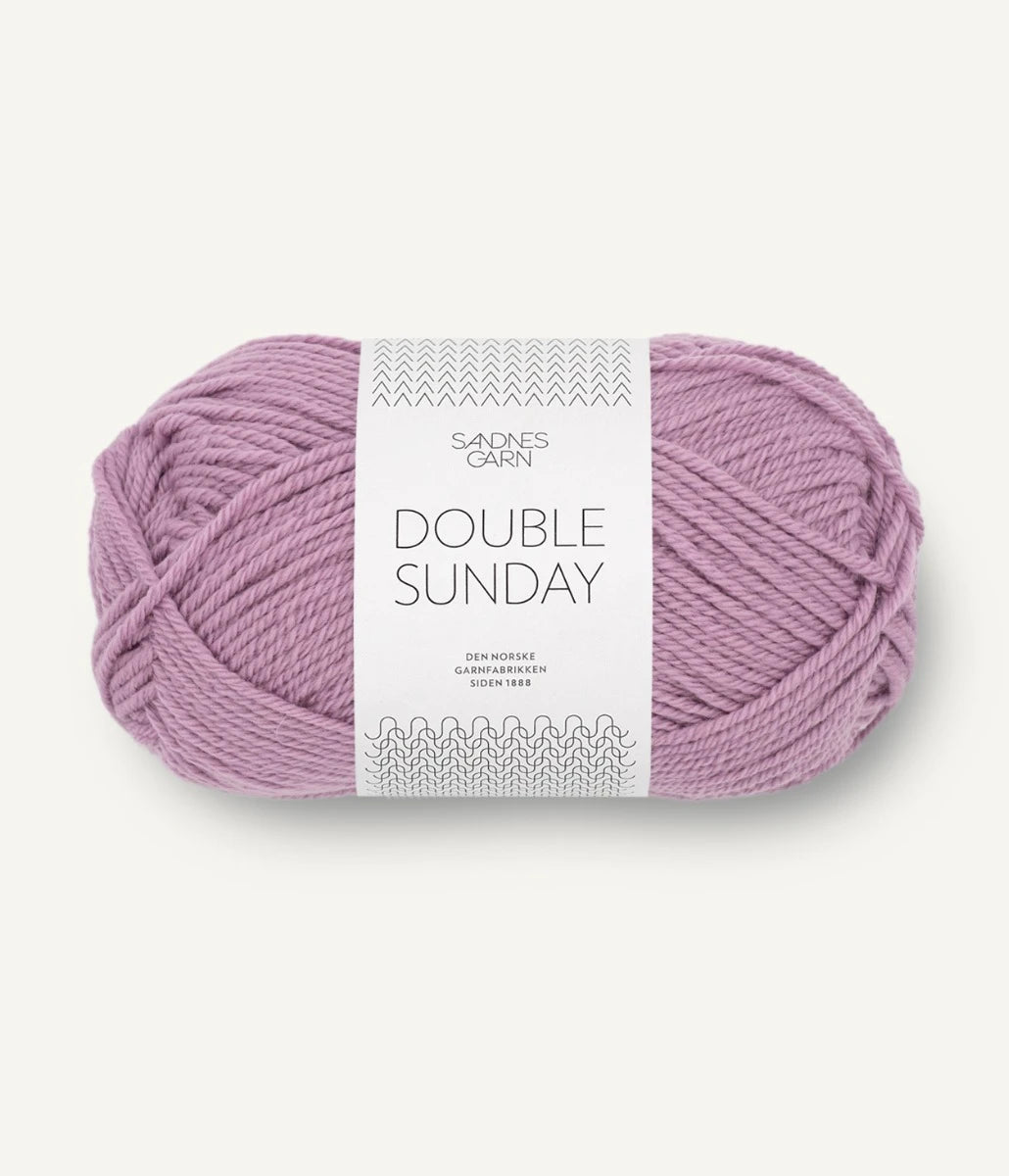 Kuvassa on Sandnes Garn Double Sunday -lanka (yarn) värissä Rosa Lavendel.