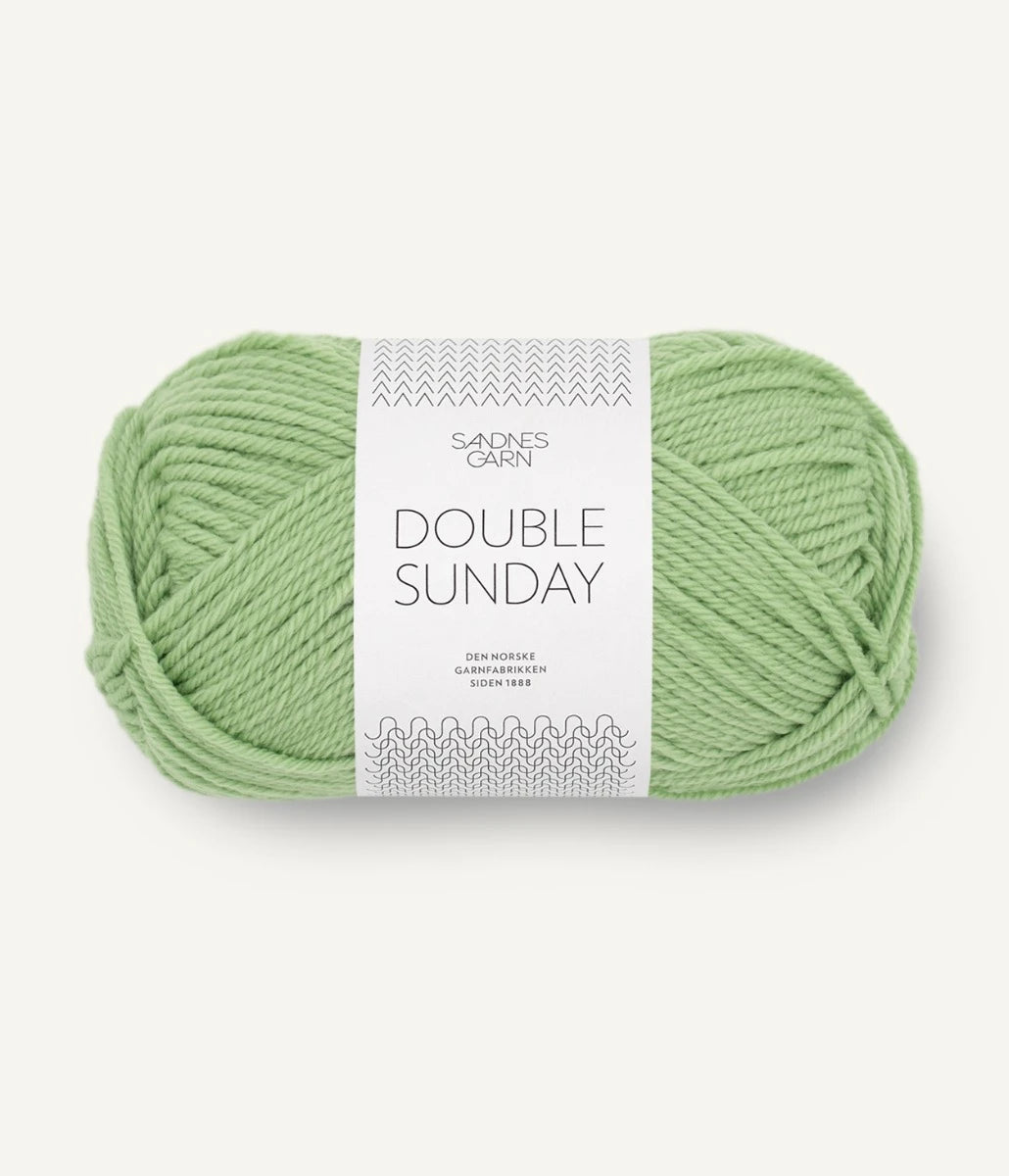 Kuvassa on Sandnes Garn Double Sunday -lanka (yarn) värissä Spring Green.