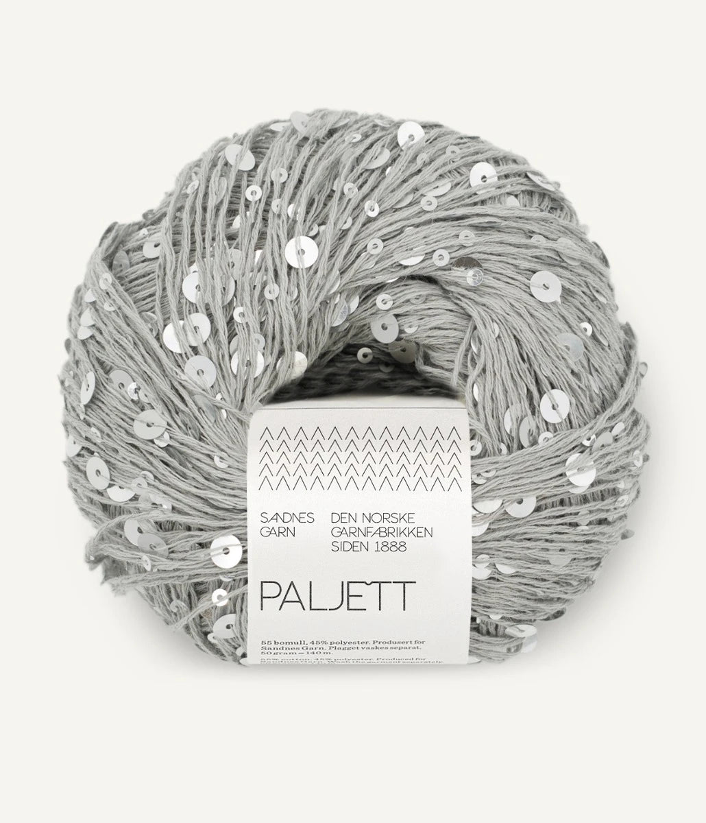 Sandnes Garn Paljett -paljettilanka sävy 1120 Silver Spoon