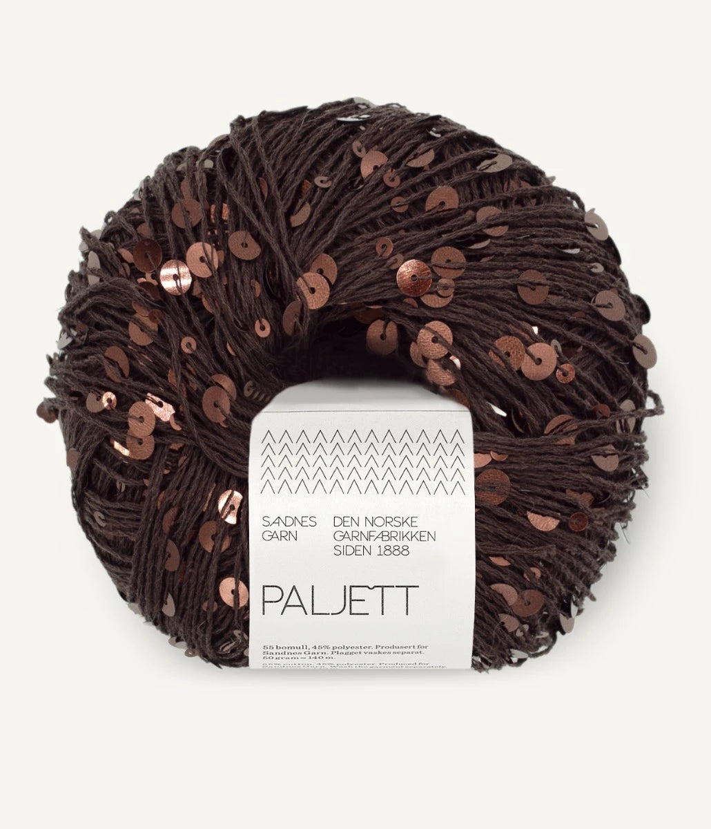 Sandnes Garn Paljett -paljettilanka sävy 3086 Espresso Sparkle