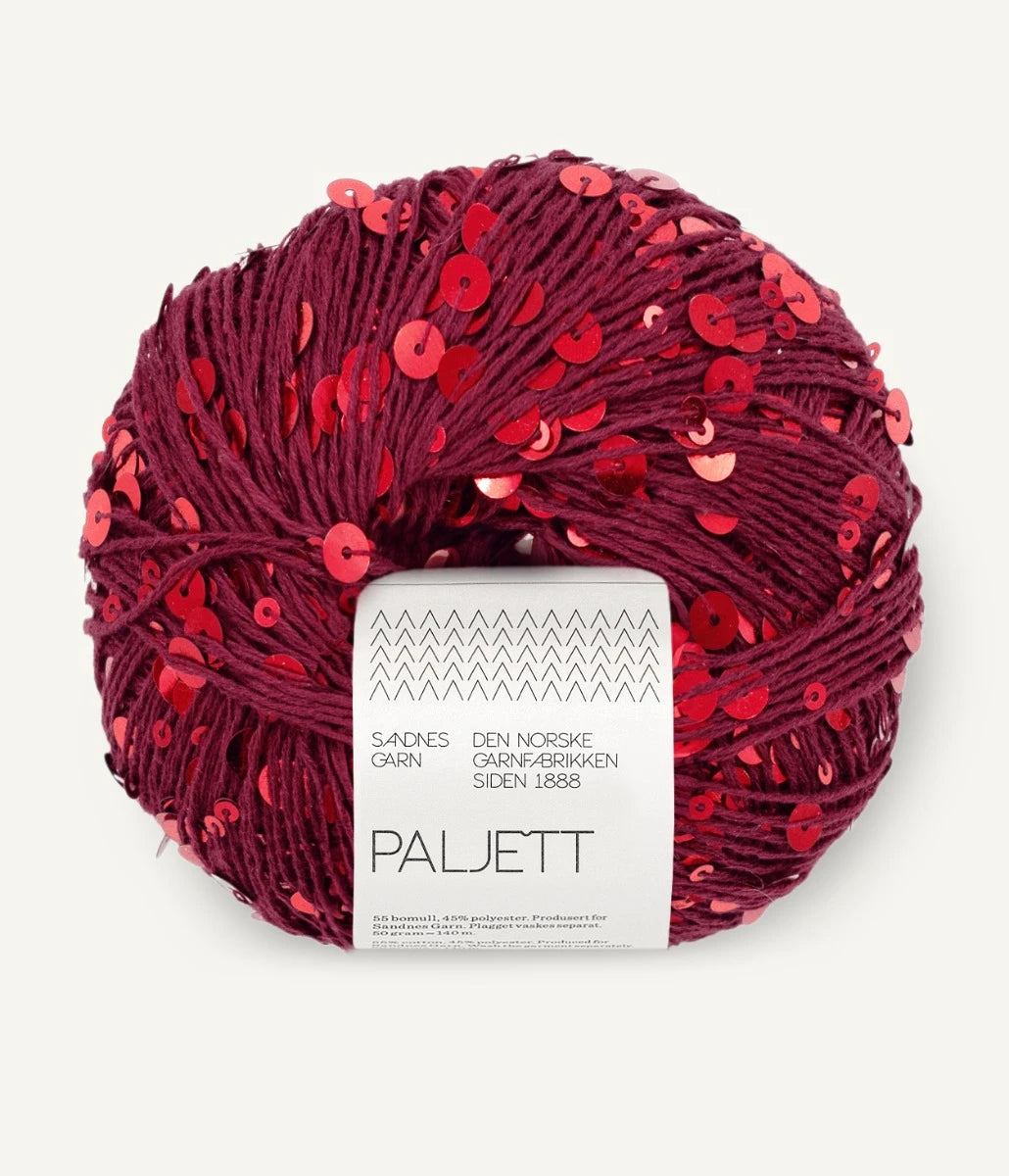 Sandnes Garn Paljett -paljettilanka sävy 4370 Berry Glow