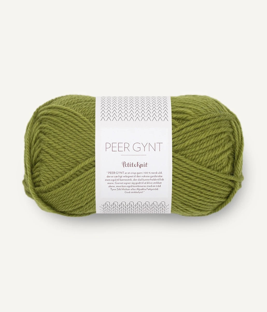 Kuvassa on Sandnes Garn Peer Gynt PK -lanka (yarn) värissä Matcha.