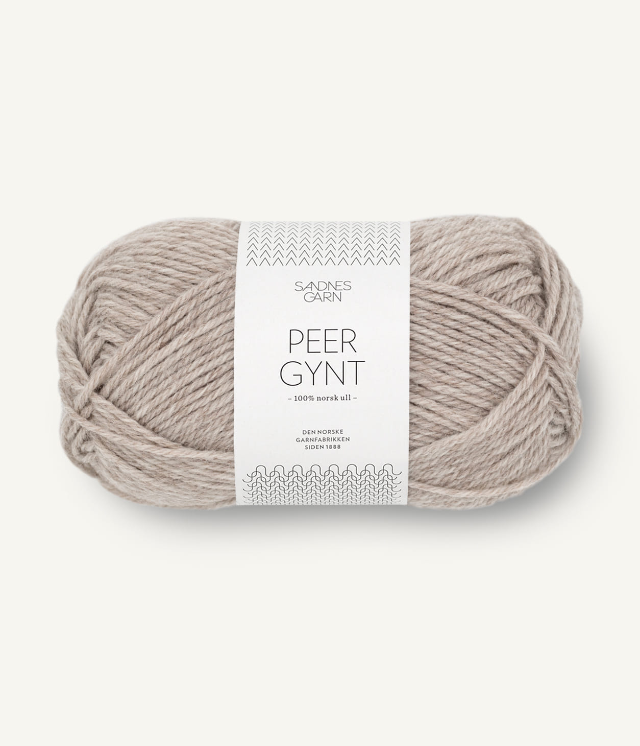 Kuvassa On Sandnes Garn Peer Gynt -lanka (yarn) värissä Gråbeige Melert.