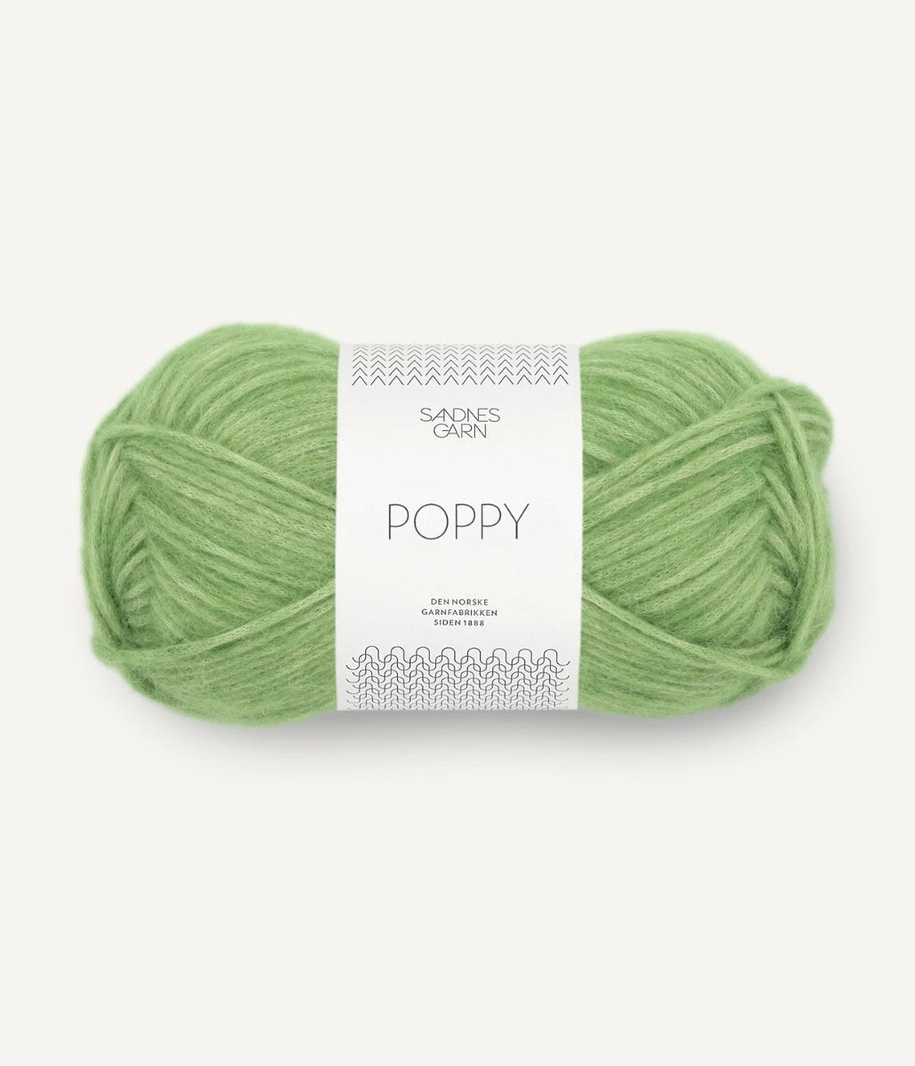 Kuvassa on Sandnes Garn Poppy -lanka (yarn) värissä Spring Green.