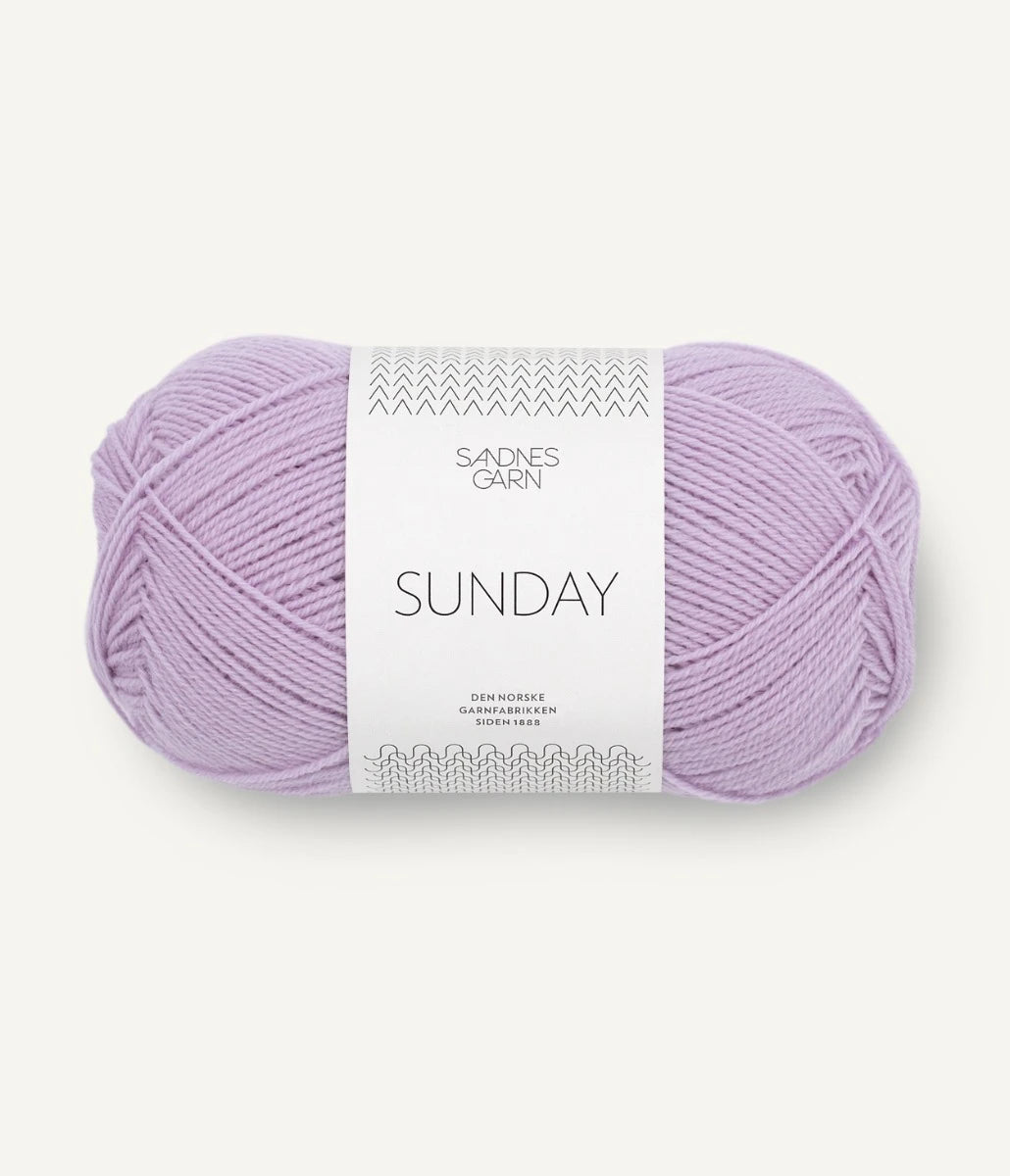 Kuvassa on Sandnes Garn Sunday lanka (yarn) värissä Lilac.