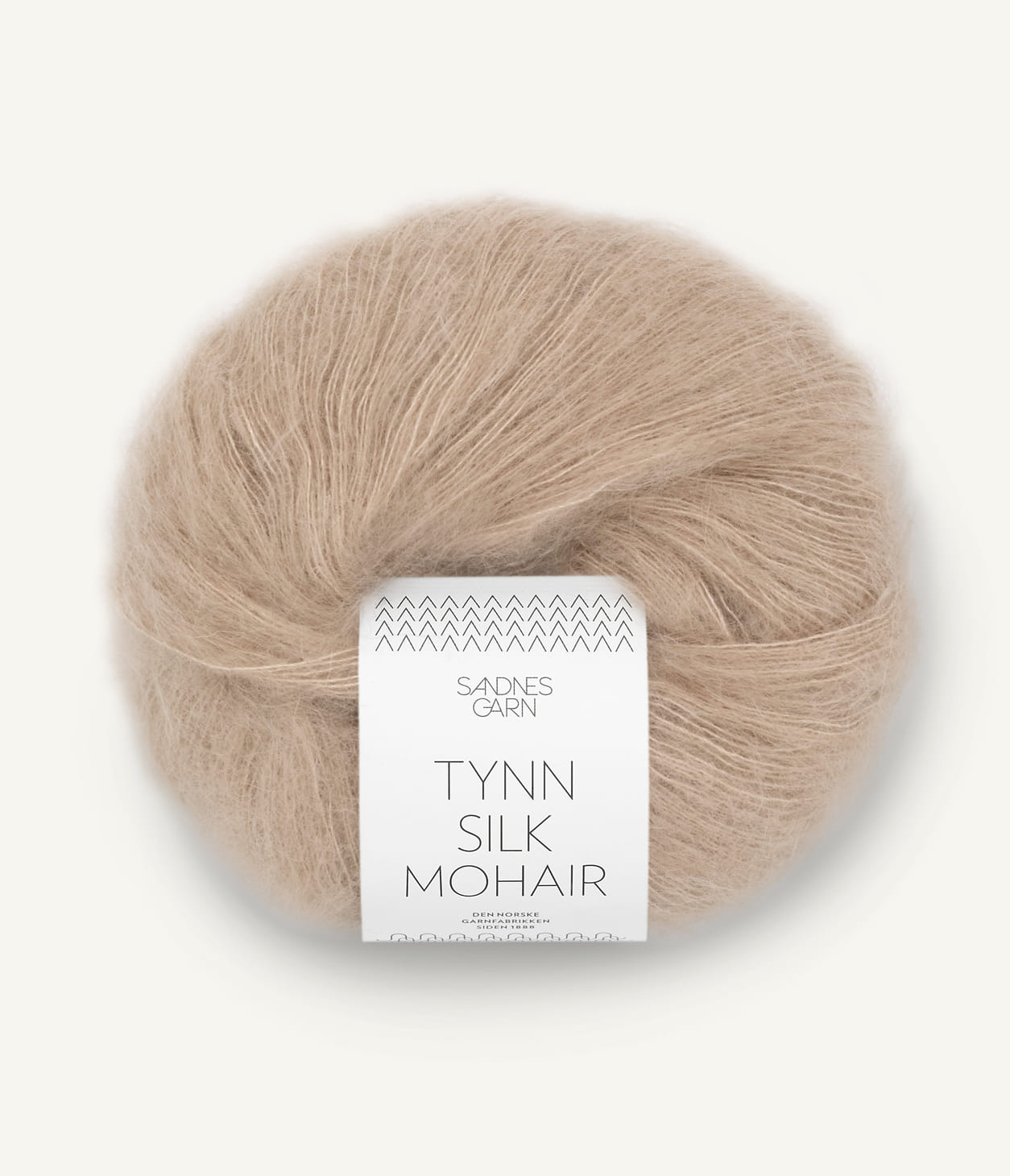 Kuvassa on Sandnes Garn Tynn Silk Mohair -lanka (yarn) värissä Lys Beige.