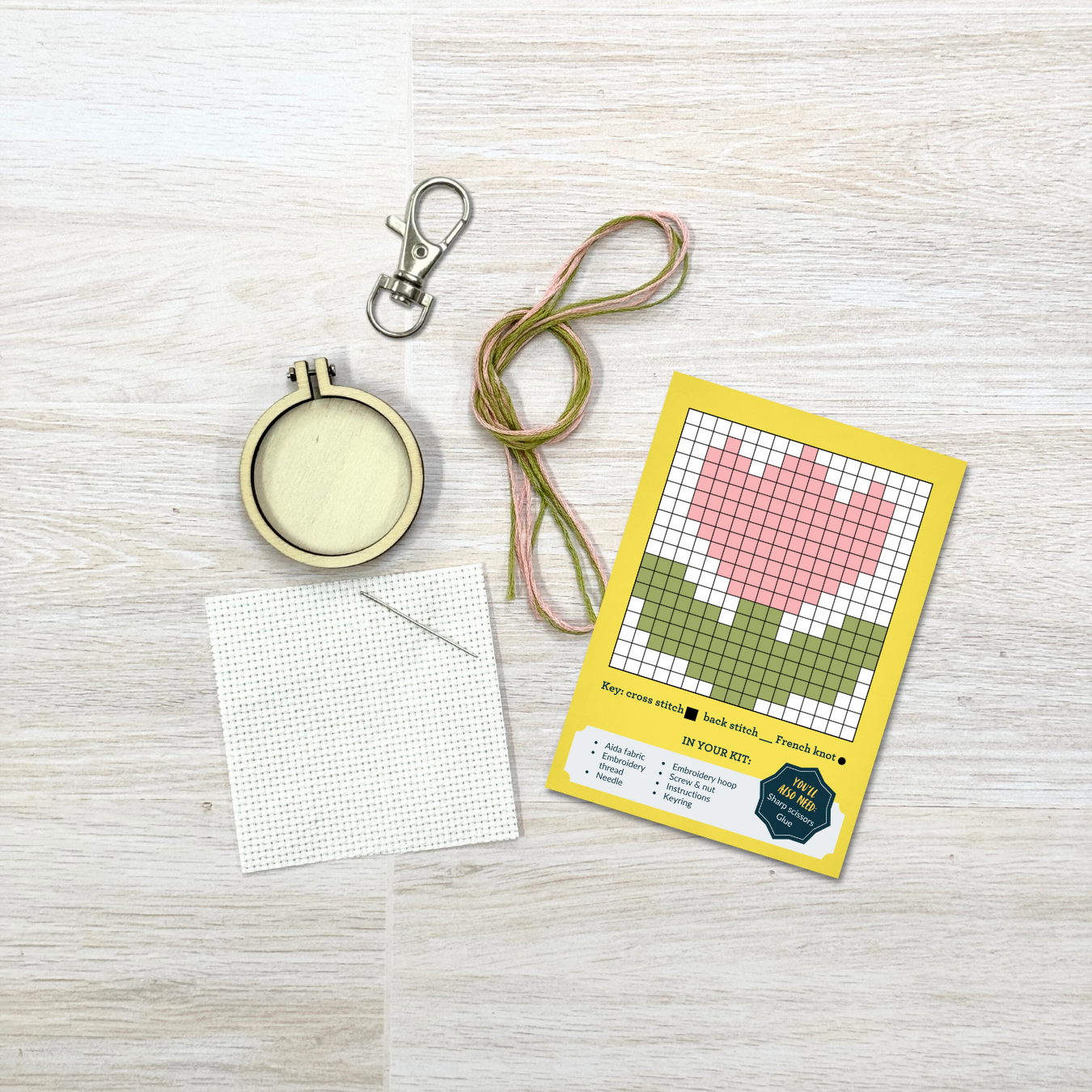 Kuvassa on The Crafty Kit Company -valmistajan You are blooming lovely -ristipistopakkaus.